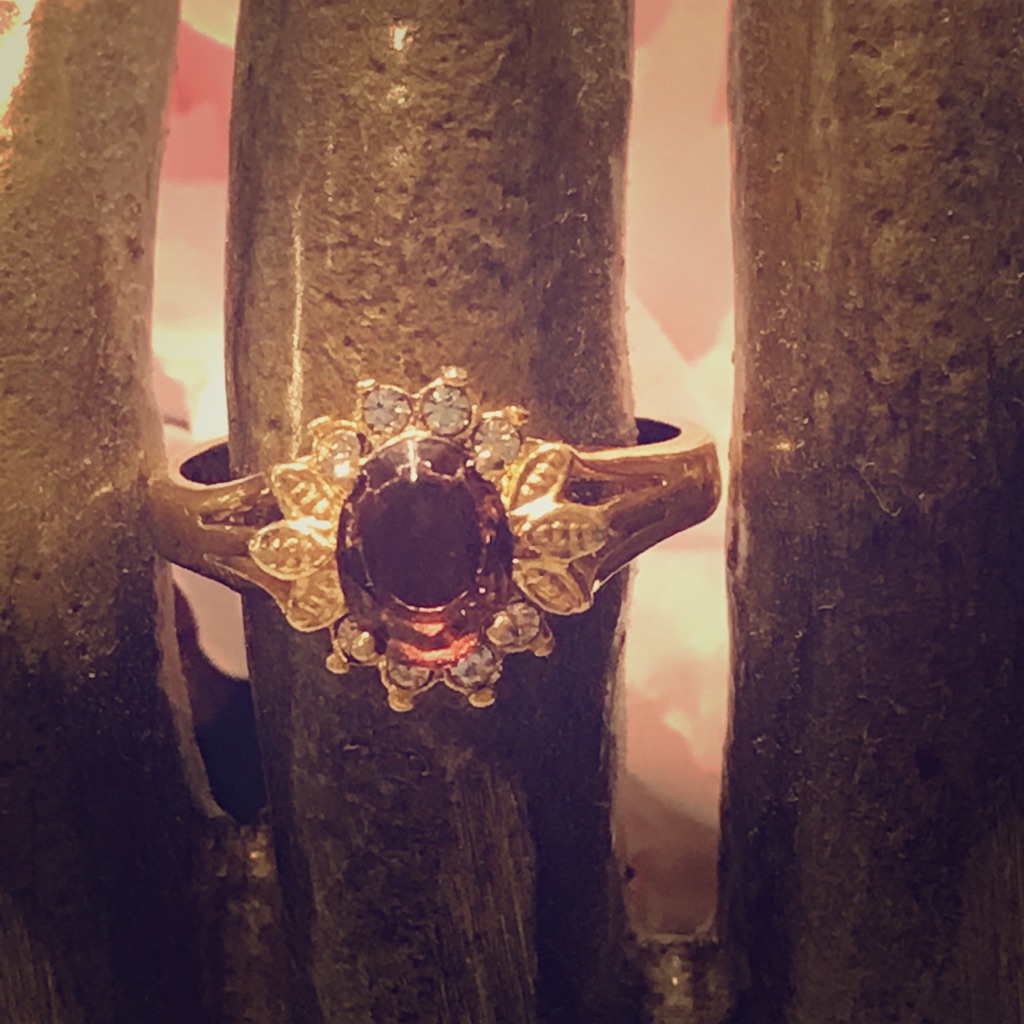 Simulated Ruby And Cz Ring